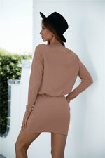 Load image into Gallery viewer, One Shoulder Long Sleeve Knitted Dress
