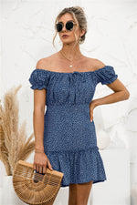 Load image into Gallery viewer, Frill Trim Off Shoulder Dress
