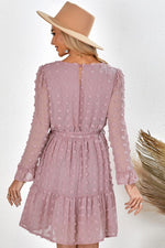 Load image into Gallery viewer, Swiss Dot Ruffle Hem Smock Dress
