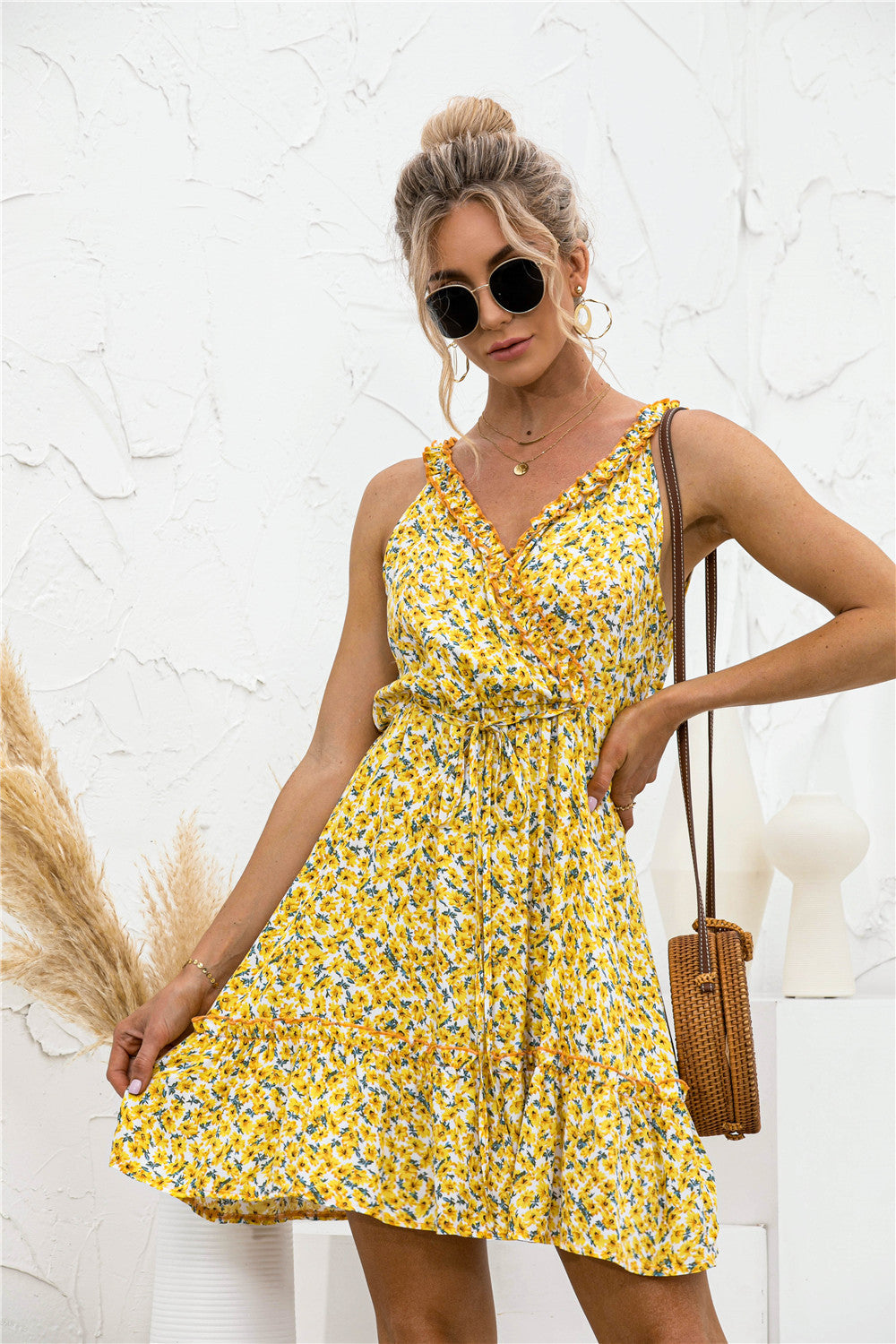 Floral V Neck Hammock Dress