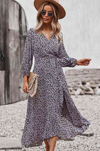 Floral Wrap Tied Swing Maxi Dress