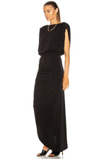 Load image into Gallery viewer, Cap-Sleeve V-Back Chain Detail Asymmetrical Dress
