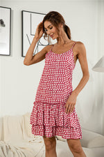 Load image into Gallery viewer, Polka Dot Hammock Ruffle Hem Dress
