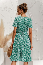 Load image into Gallery viewer, Floral Wrap Front Asymmetrical Dress
