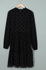 Load image into Gallery viewer, Swiss Dot Ruffle Hem Smock Dress
