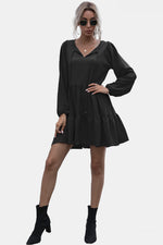 Load image into Gallery viewer, Tie Neck Ruffle Hem Dress
