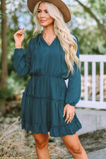 Load image into Gallery viewer, Long Sleeve Ruffle Tiered Dress
