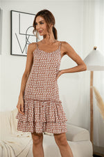 Load image into Gallery viewer, Polka Dot Hammock Ruffle Hem Dress
