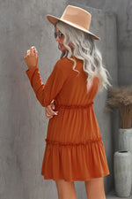 Load image into Gallery viewer, Ruffled Solid Swing Dress
