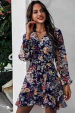 Load image into Gallery viewer, Floral Ruffled Hem Wrap Dress
