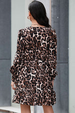 Load image into Gallery viewer, Leopard Print Bubble Sleeve Mini Dress
