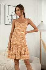 Load image into Gallery viewer, Polka Dot Hammock Ruffle Hem Dress
