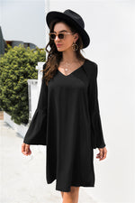 Load image into Gallery viewer, Trumpet Sleeve V Neck Dress
