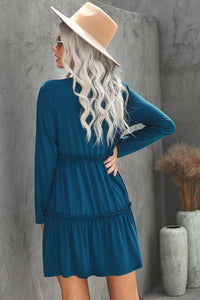 Ruffled Solid Swing Dress