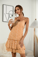 Load image into Gallery viewer, Polka Dot Hammock Ruffle Hem Dress
