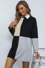 Load image into Gallery viewer, Color Block Sweatshirt Dress
