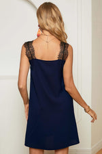 Load image into Gallery viewer, V-Neck Lace Shoulder Dress
