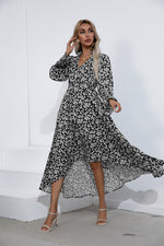 Load image into Gallery viewer, Ditsy Floral Balloon Sleeve High-Low Dress
