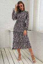 Load image into Gallery viewer, Floral Tiered Frill Trim Midi Dress
