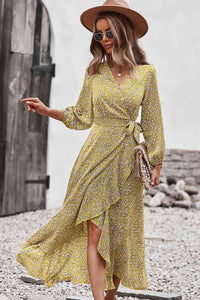 Floral Wrap Tied Swing Maxi Dress