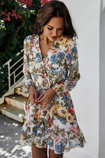 Load image into Gallery viewer, Floral Ruffled Hem Wrap Dress
