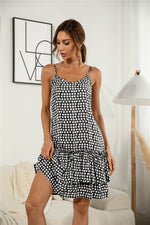 Load image into Gallery viewer, Polka Dot Hammock Ruffle Hem Dress
