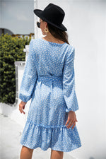 Load image into Gallery viewer, Speckle Frill Trim Button Front Dress
