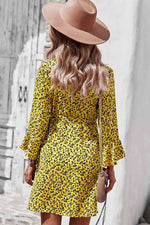 Load image into Gallery viewer, Floral Flare Sleeve Wrap Dress
