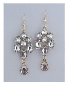 Faux Rhinestone Chandelier Earrings