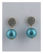 Load image into Gallery viewer, Drum top dangle color pearl earrings
