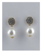 Load image into Gallery viewer, Drum top dangle color pearl earrings
