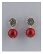 Load image into Gallery viewer, Drum top dangle color pearl earrings
