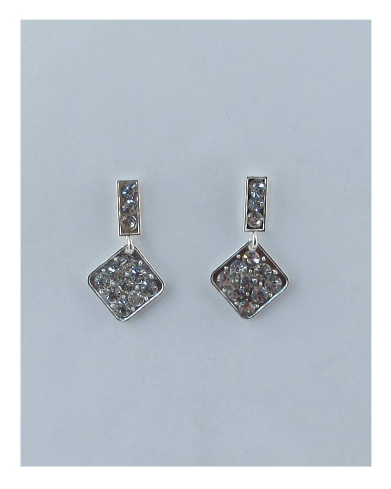 Rhinestone rhombus drop dangle earrings