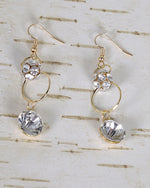 Load image into Gallery viewer, Stone and Crystal Studded Fishhook Drop Earrings id.31483
