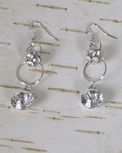 Stone and Crystal Studded Fishhook Drop Earrings id.31483