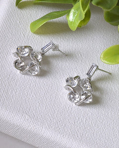 Interlinked Crystal Studded Drop Earrings