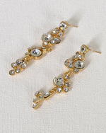 Load image into Gallery viewer, Crystal Studded Drop Earrings with Post Back Closure
