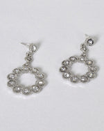 Load image into Gallery viewer, Stylish Ring Design Crystal Studded Drop Earrings
