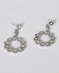 Stylish Ring Design Crystal Studded Drop Earrings