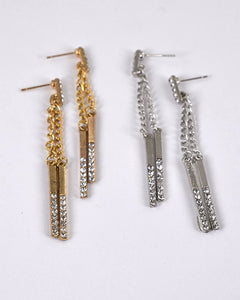 Multi Strand Stone Studded Drop Earrings