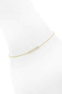 Cz pave circles accent chain bracelet