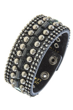 Load image into Gallery viewer, Rhinestone and stud accent band bracelet
