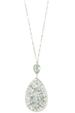 Load image into Gallery viewer, Ladies faceted wired teardrop long necklace
