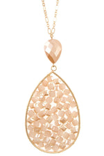 Load image into Gallery viewer, Ladies faceted wired teardrop long necklace
