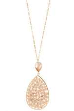 Load image into Gallery viewer, Ladies faceted wired teardrop long necklace
