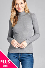 Load image into Gallery viewer, Long Sleeve Turtle Neck Fitted Rib Sweater Top
