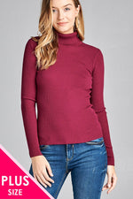 Load image into Gallery viewer, Long Sleeve Turtle Neck Fitted Rib Sweater Top
