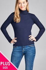 Load image into Gallery viewer, Long Sleeve Turtle Neck Fitted Rib Sweater Top
