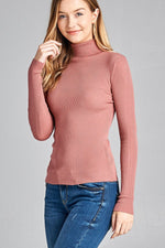 Load image into Gallery viewer, Long Sleeve Turtle Neck Fitted Rib Sweater Top
