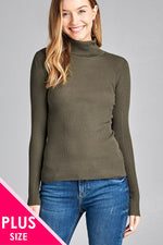 Load image into Gallery viewer, Long Sleeve Turtle Neck Fitted Rib Sweater Top
